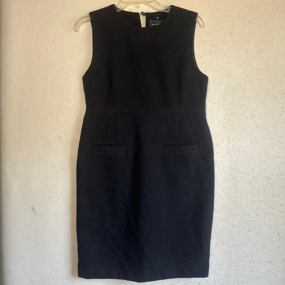 Kiel James Patrick Navy Blue Wool Blend Sleeveless Sheath Dress Size‎ 6 Preppy